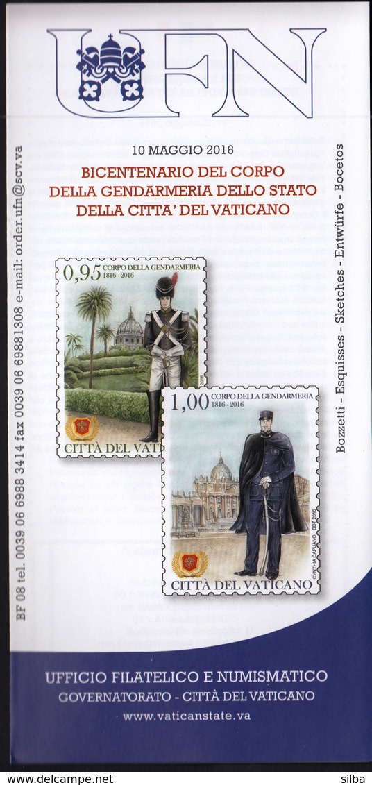 Vatican 2016 / Bicentenary Of The Gendarmerie Corps Of Vatican City State / Prospectus, Leaflet, Brochure - Lettres & Documents