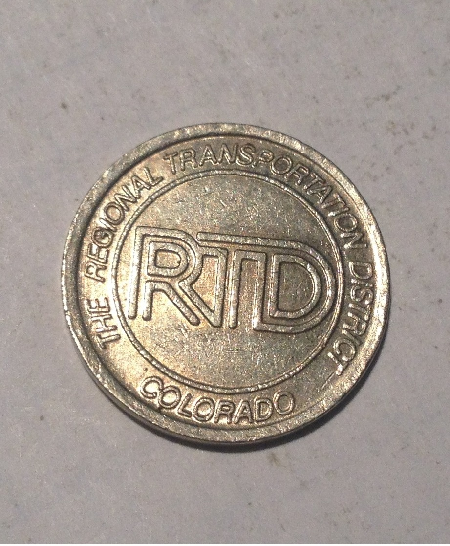 TOKEN GETTONE JETON TRANSIT STATI UNITI COLORADO R.T.D. REGIONAL - Notgeld