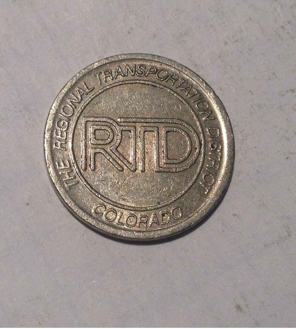 TOKEN GETTONE JETON TRANSIT STATI UNITI COLORADO R.T.D. REGIONAL - Notgeld