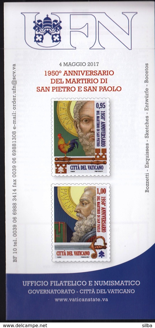 Vatican 2017 / 1950th Ann. Of The Martyrdom Of Saint Peter And Saint Paul / Prospectus, Leaflet, Brochure - Cartas & Documentos