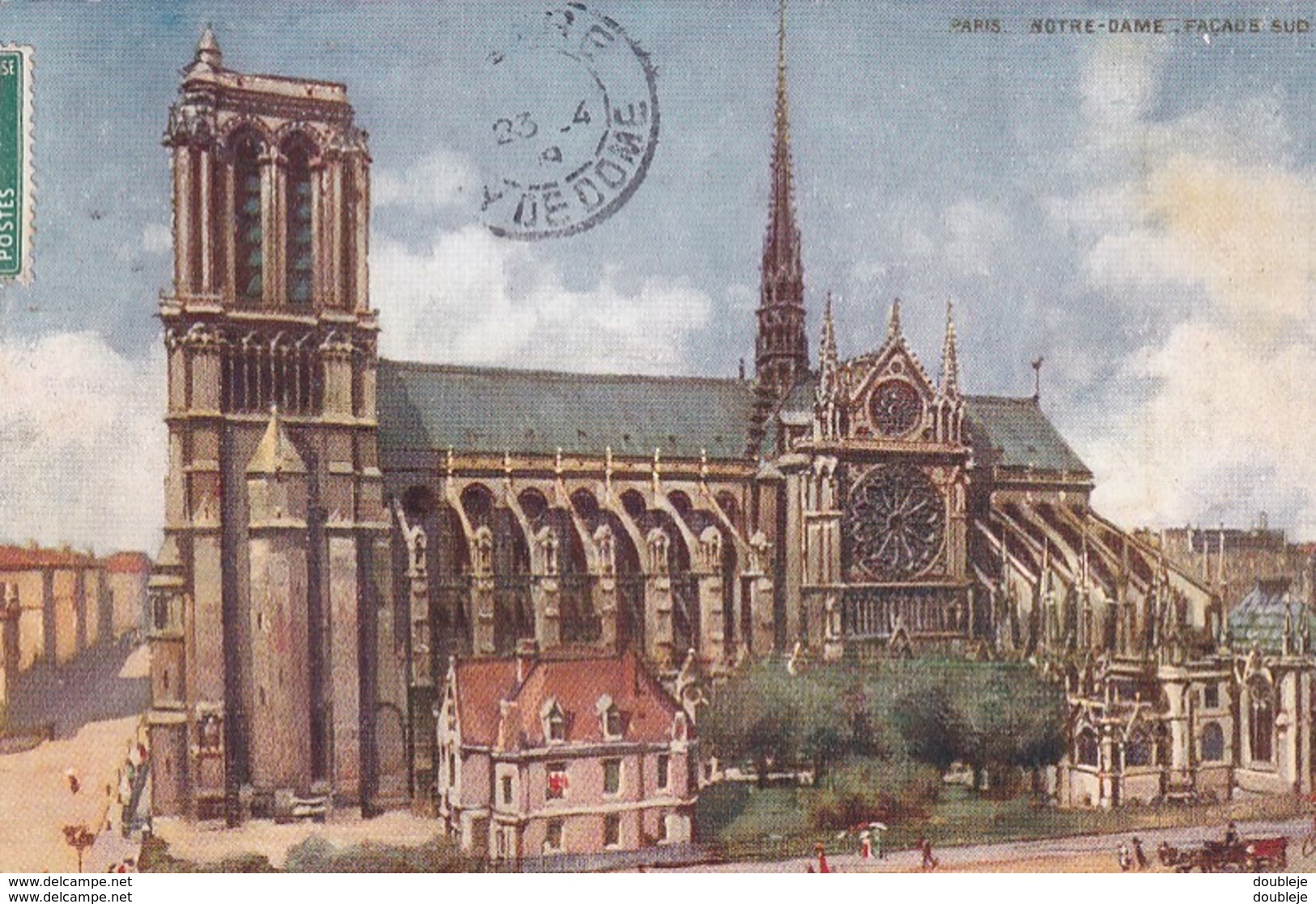 OILETTE  PARIS V  Série 945 P  N°35  ........... Notre Dame Façade Sud  ....... Un Mot à La Poste - Tuck, Raphael