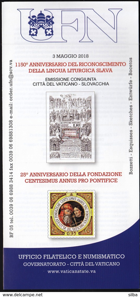 Vatican 2018 / 1150th Ann. Of The Recognition Of The Slavonic Liturgical Language / Prospectus, Leaflet, Brochure - Lettres & Documents