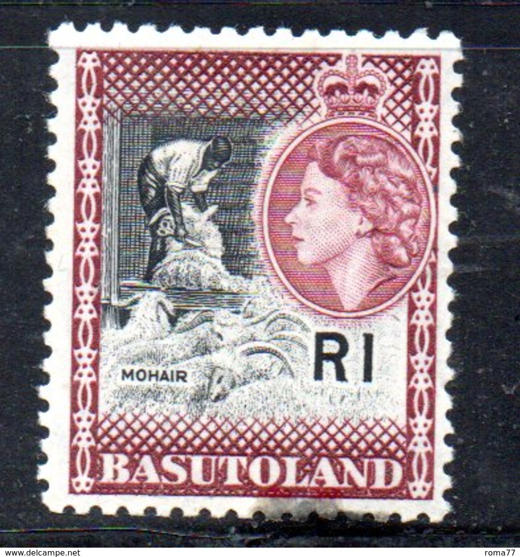 APR81 - BASUTOLAND 1961 , 1 Rand Yvert N. 82  ***  MNH (2380A) . Difettoso X Trasparenza In Basso - 1933-1964 Colonia Britannica