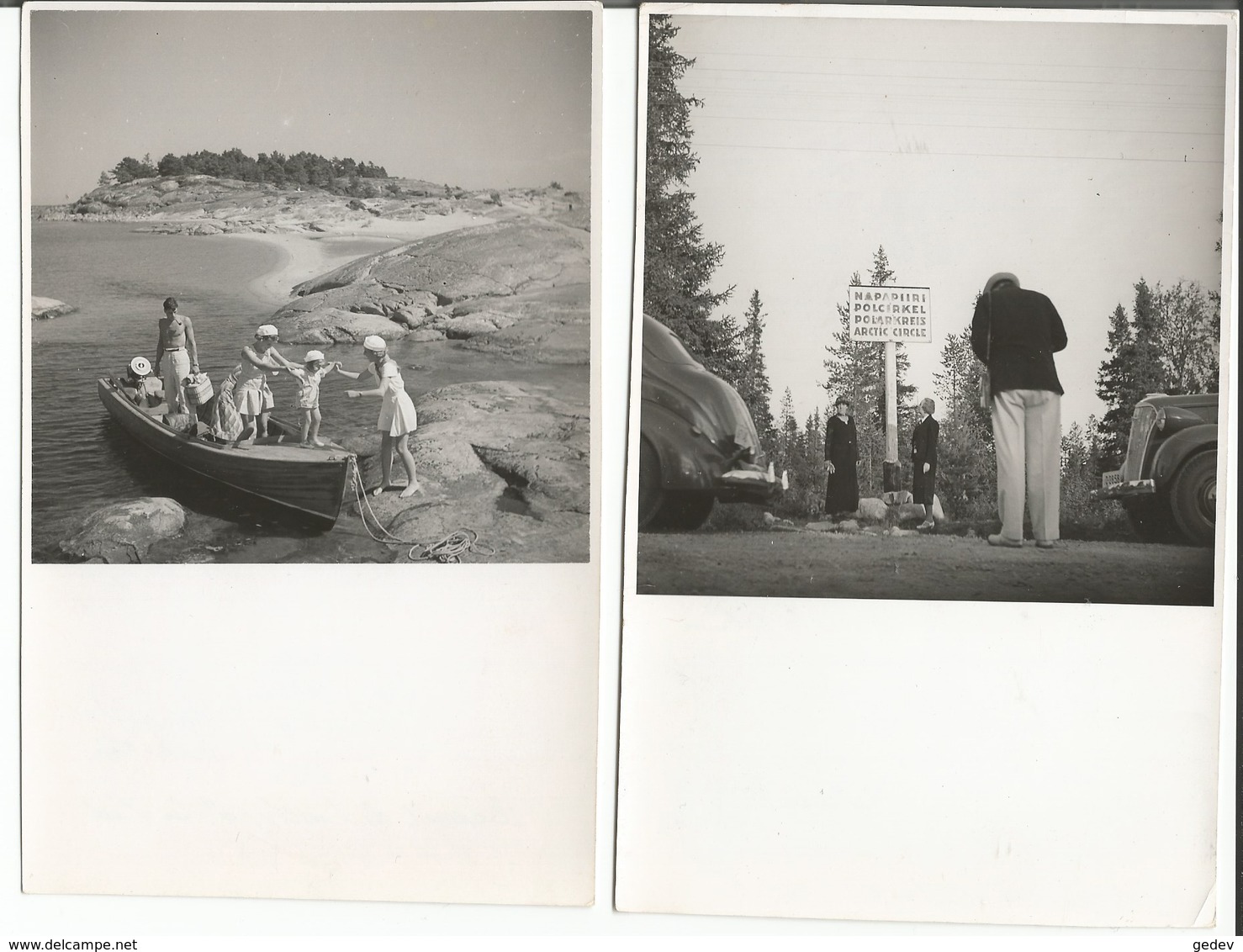 Finlande, Hanko, Promenade En Barque, Panneau Cercle Polaire, Photographie Aho & Soldan, Format 11x17 (11094-11015) - Lieux