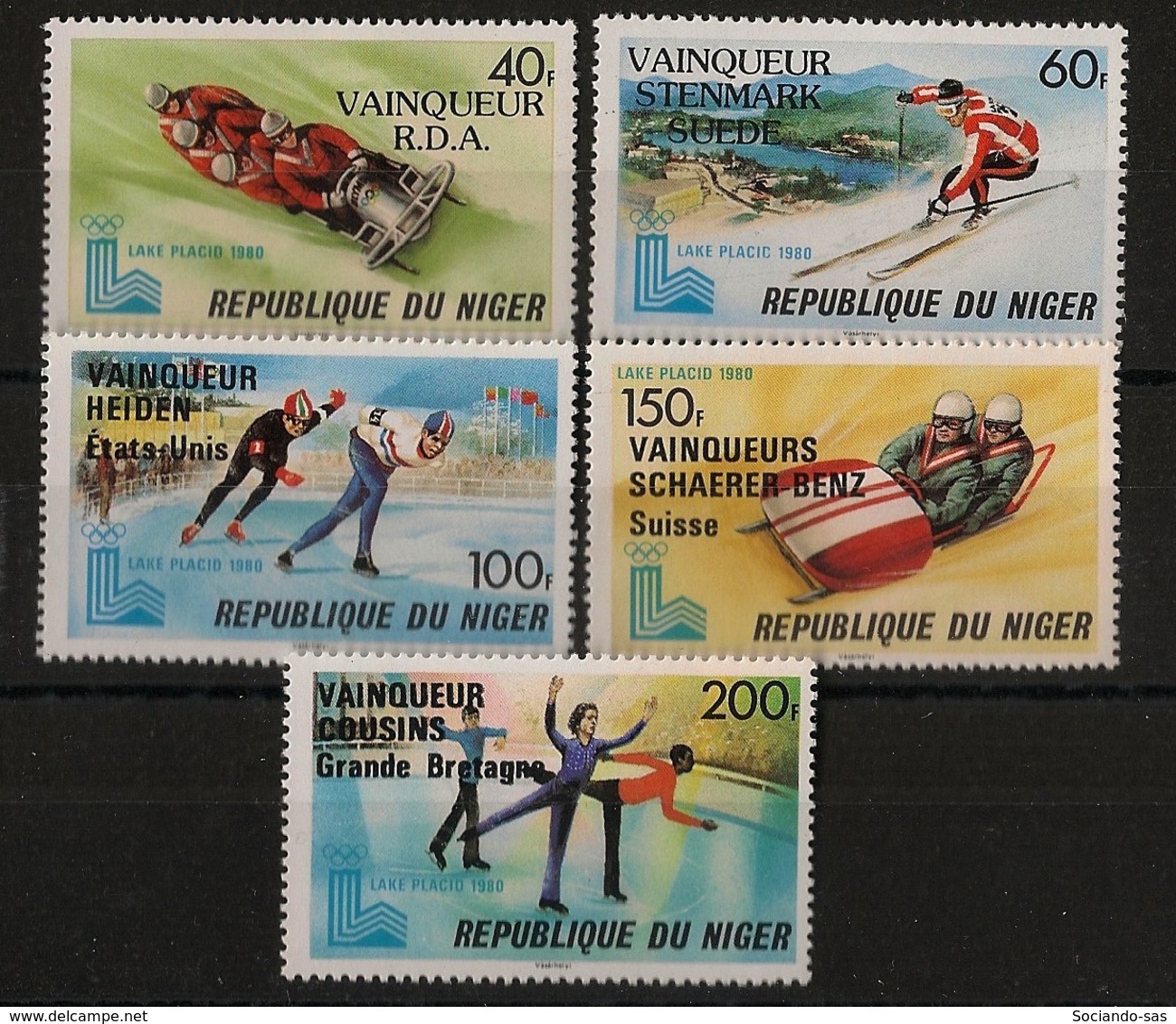 Niger - 1980 - N°Yv. 503 à 507 - Olympics / Lake Placid 80 - Neuf Luxe ** / MNH / Postfrisch - Winter 1980: Lake Placid