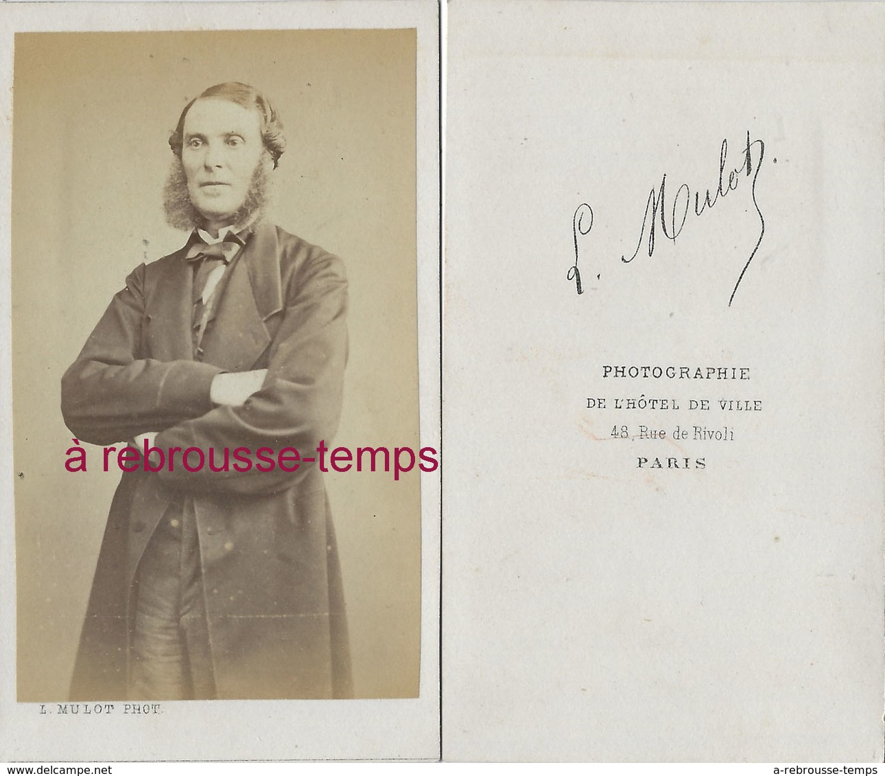CDV Second Empire Bel Homme Avec Rouflaquettes-photo Mulot à Paris - Anciennes (Av. 1900)