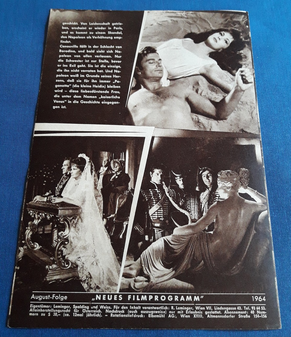 Gina Lollobrigida, Stephen Boyd, Raymond Pellegrin > "Kaiserliche Venus" > Altes NFP-Filmprogramm '1964 (fp78) - Riviste