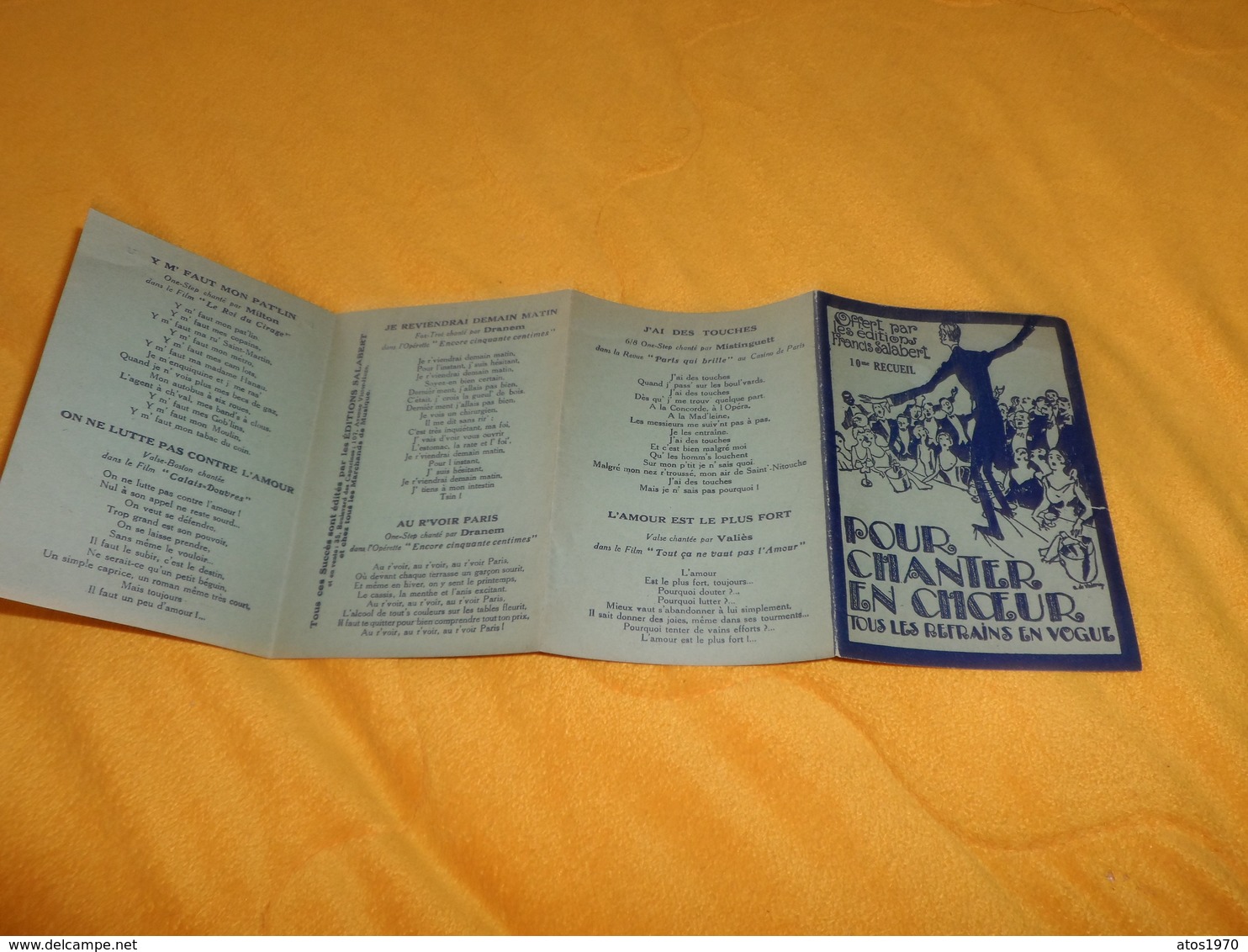 RECUEIL POUR CHANTER EN CHOEUR TOUS LES REFRAINS EN VOGUE..EDITIONS FRANCIS SALABERT. / 10e RECUEIL.. - Chant Chorale