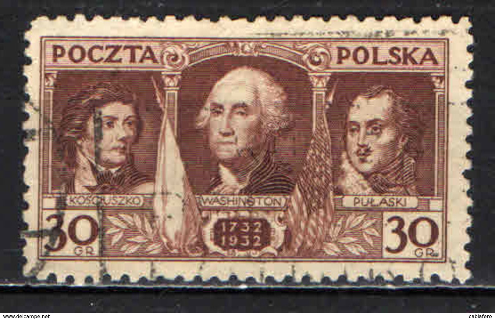 POLONIA - 1932 -  200° ANNIVERSARIO DELLA NASCITA DI GEORGE WASHINGTON - USATO - Usati