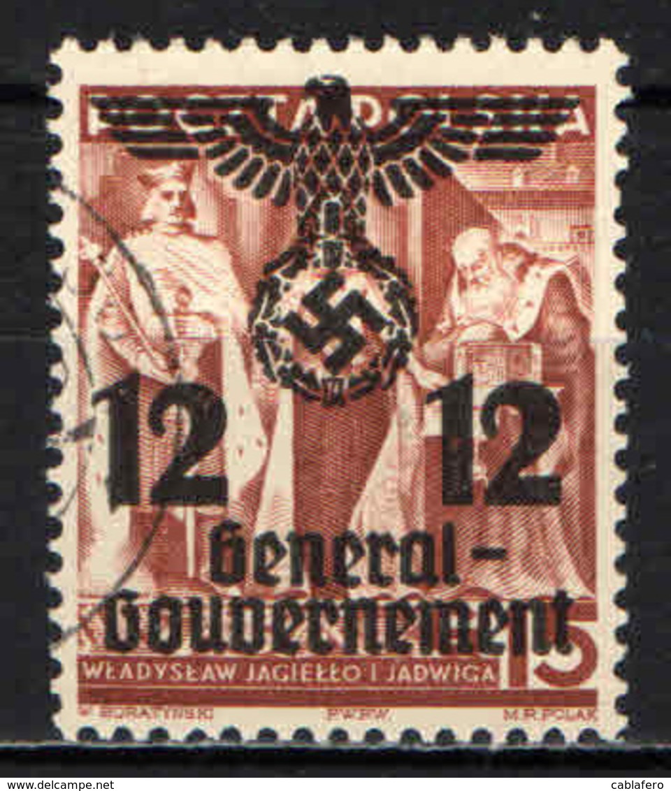 POLONIA - 1940 - FRANCOBOLLO DI POLONIA SOVRASTAMPATO - OVERPRINTED - USATO - Governo Generale