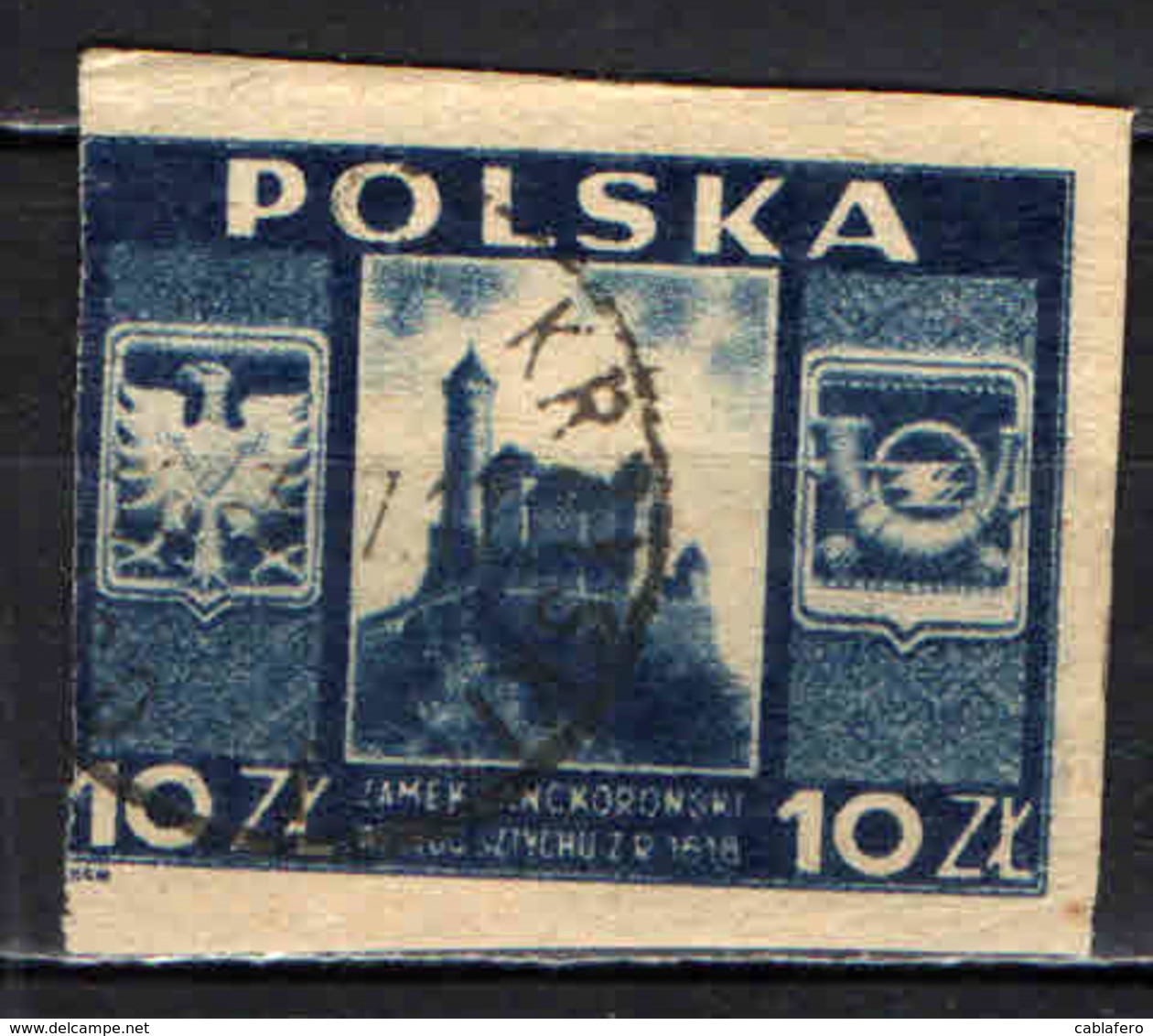 POLONIA - 1946 - CASTELLO DI LANCKORONA - IMPERFORATED - USATO - Used Stamps