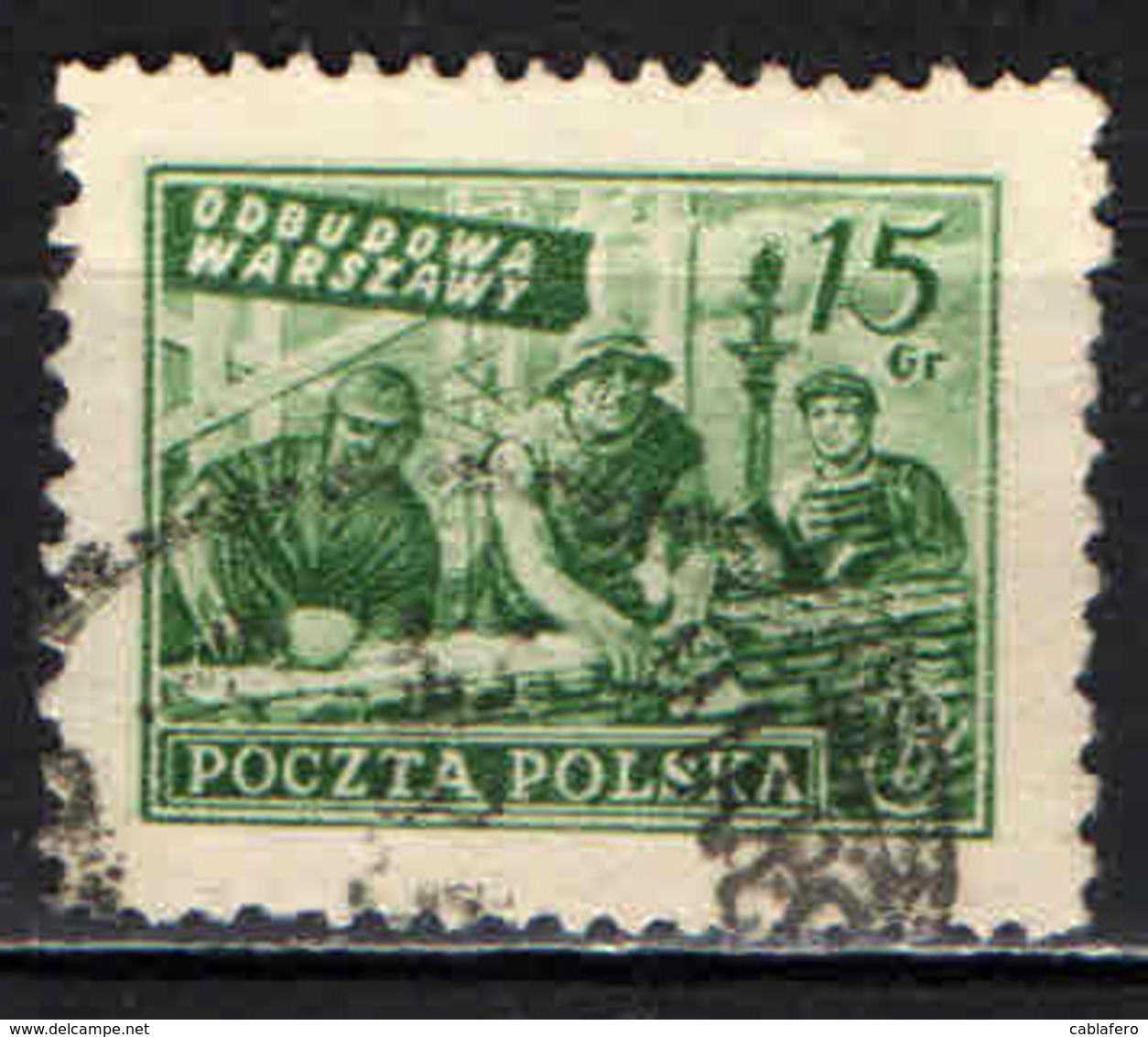 POLONIA - 1951 - RICOSTRUZIONE DI VARSAVIA - USATO - Usati