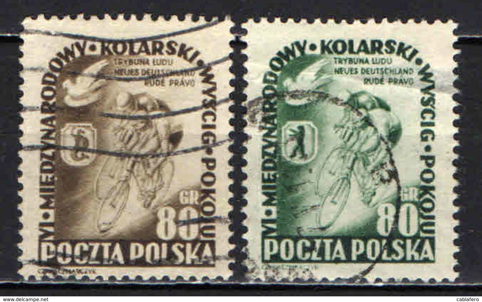 POLONIA - 1953 - 6° GIRO CICLISTICO DELLA PACE: VARSAVIA-PRAGA-BERLINO - USATI - Usati