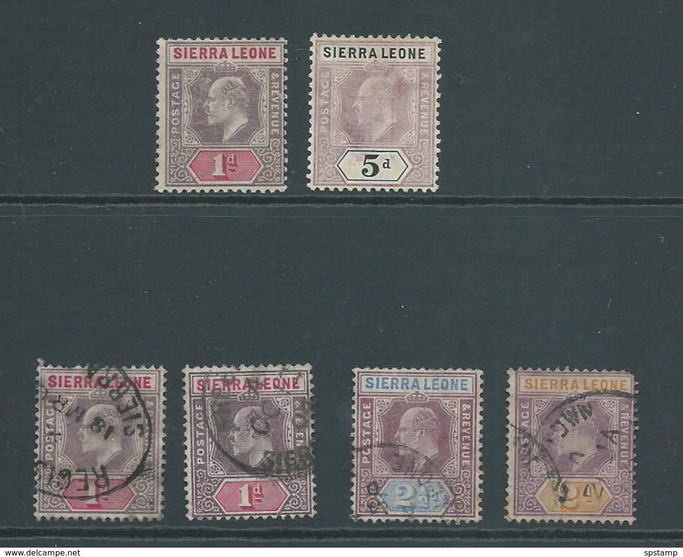 Sierra Leone 1903 KEVII Group 1d & 5d Mint, 1d , 2d & 2&1/2d Used - Sierra Leone (...-1960)