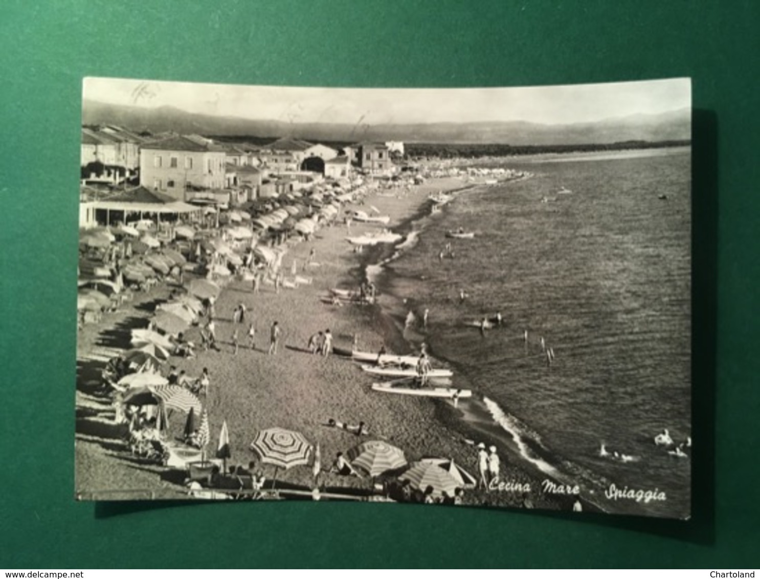 Cartolina Cecina Mare - Spiaggia - 1958 - Livorno