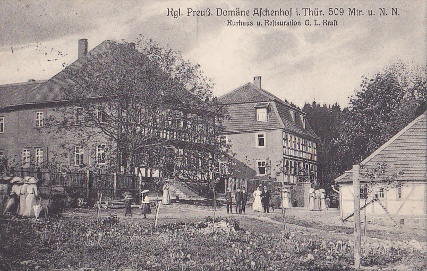 Domäne Afchenhof I. Thür. 509 Mtr U. N.N. Kurhaus U. Restauration G.L. Kraft - Suhl