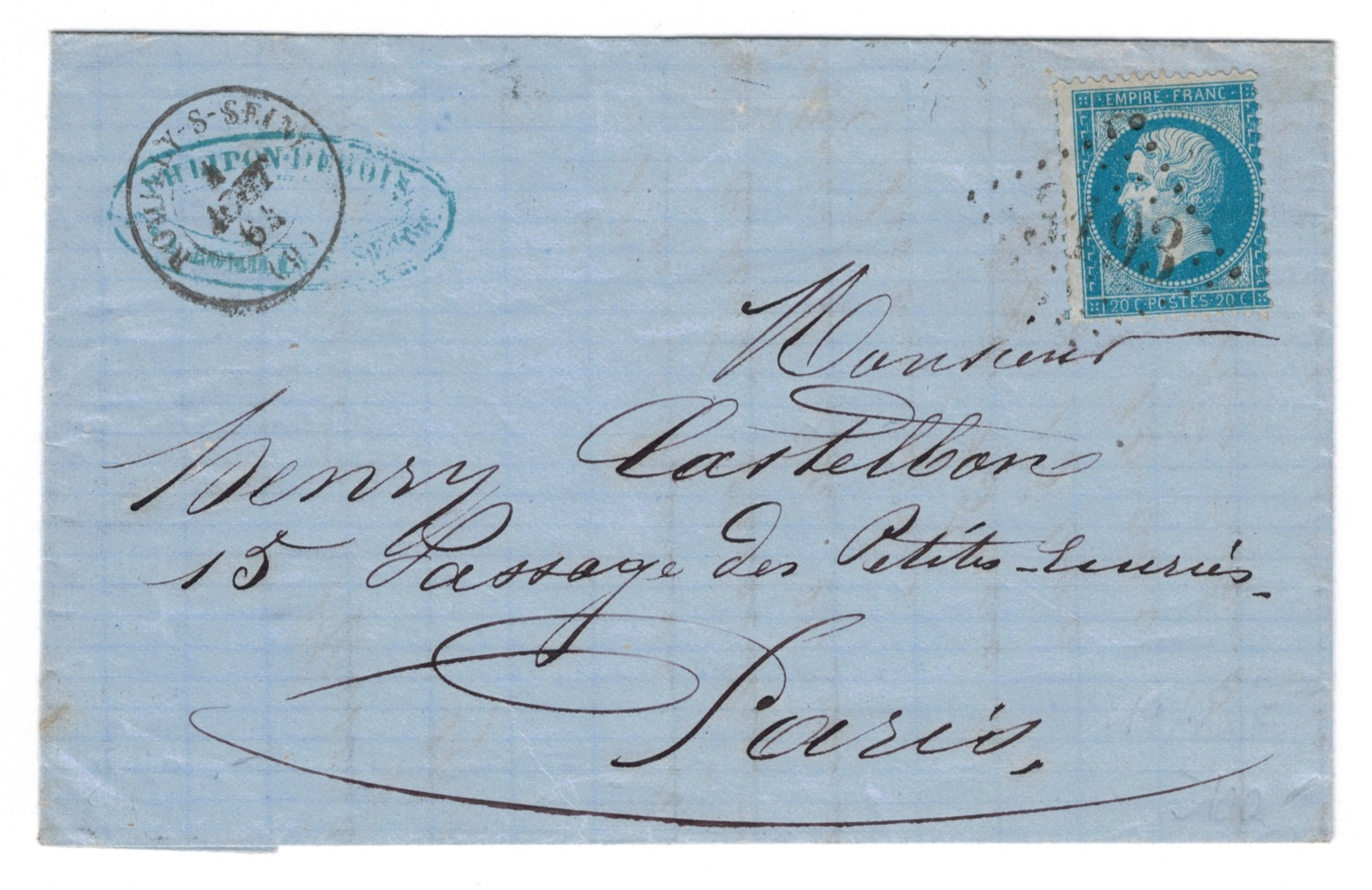1864 Romilly-sur-Seine To Paris - 1849-1876: Période Classique