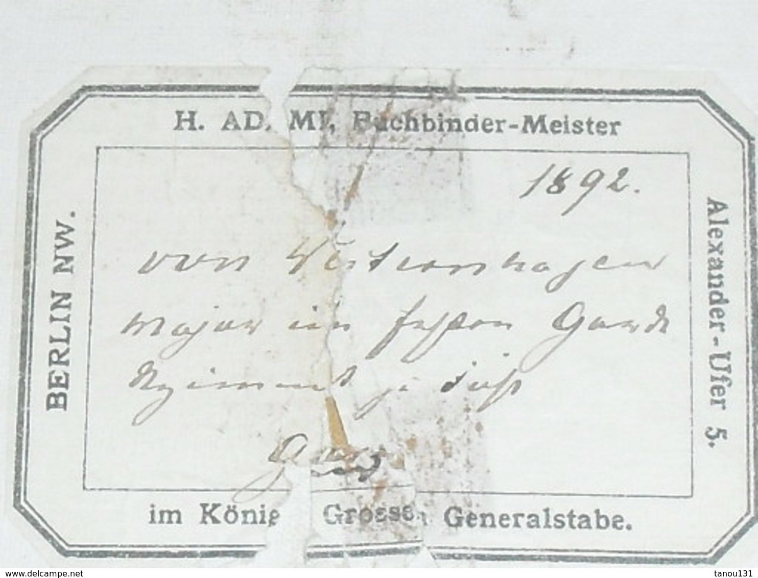 ANCIENNE CARTE MILITAIRE TOILEE DE GARZ 1892. FIDDICHOW, BAHN ... - Dokumente