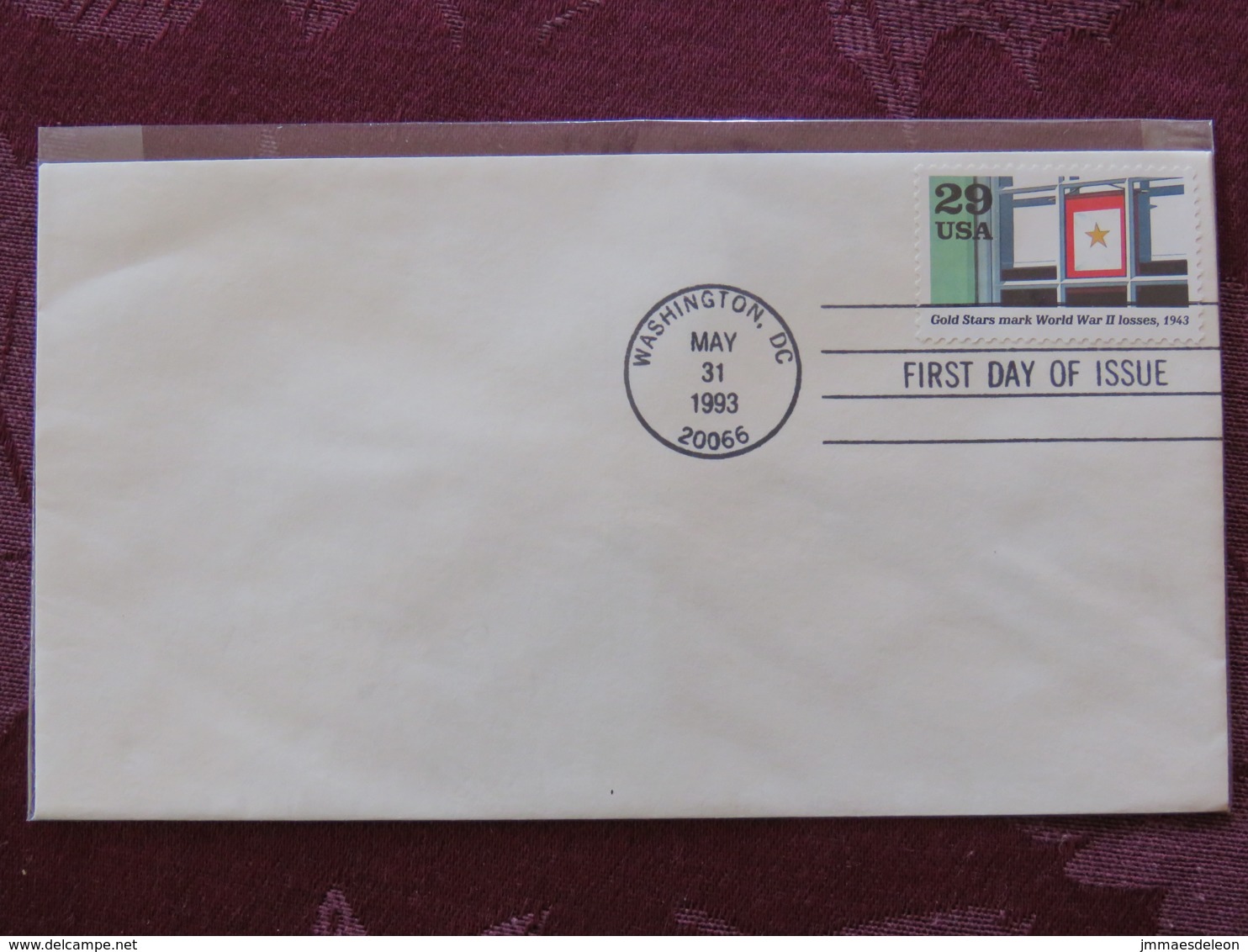 USA 1993 FDC Cover Washington - World War II Events 1943 - Gold Stars Marks World War II Losses - Lettres & Documents