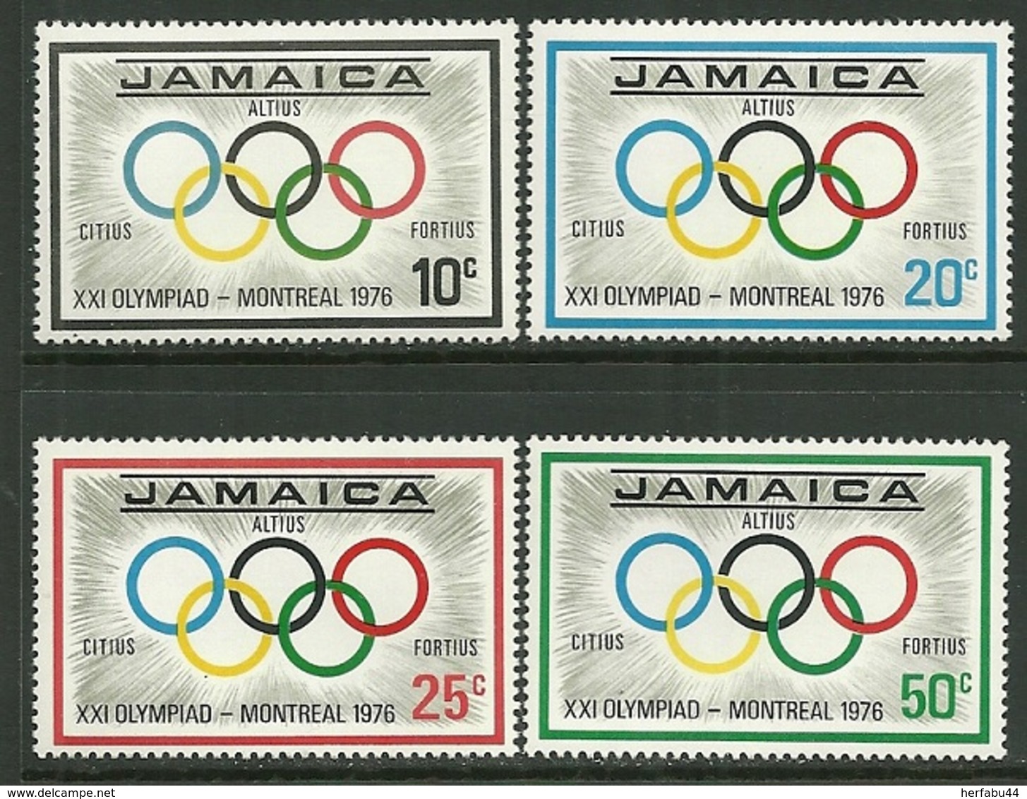 Jamaica      "Olumpic Games Montreal"     Set      SC# 410-13     MNH - Jamaica (1962-...)