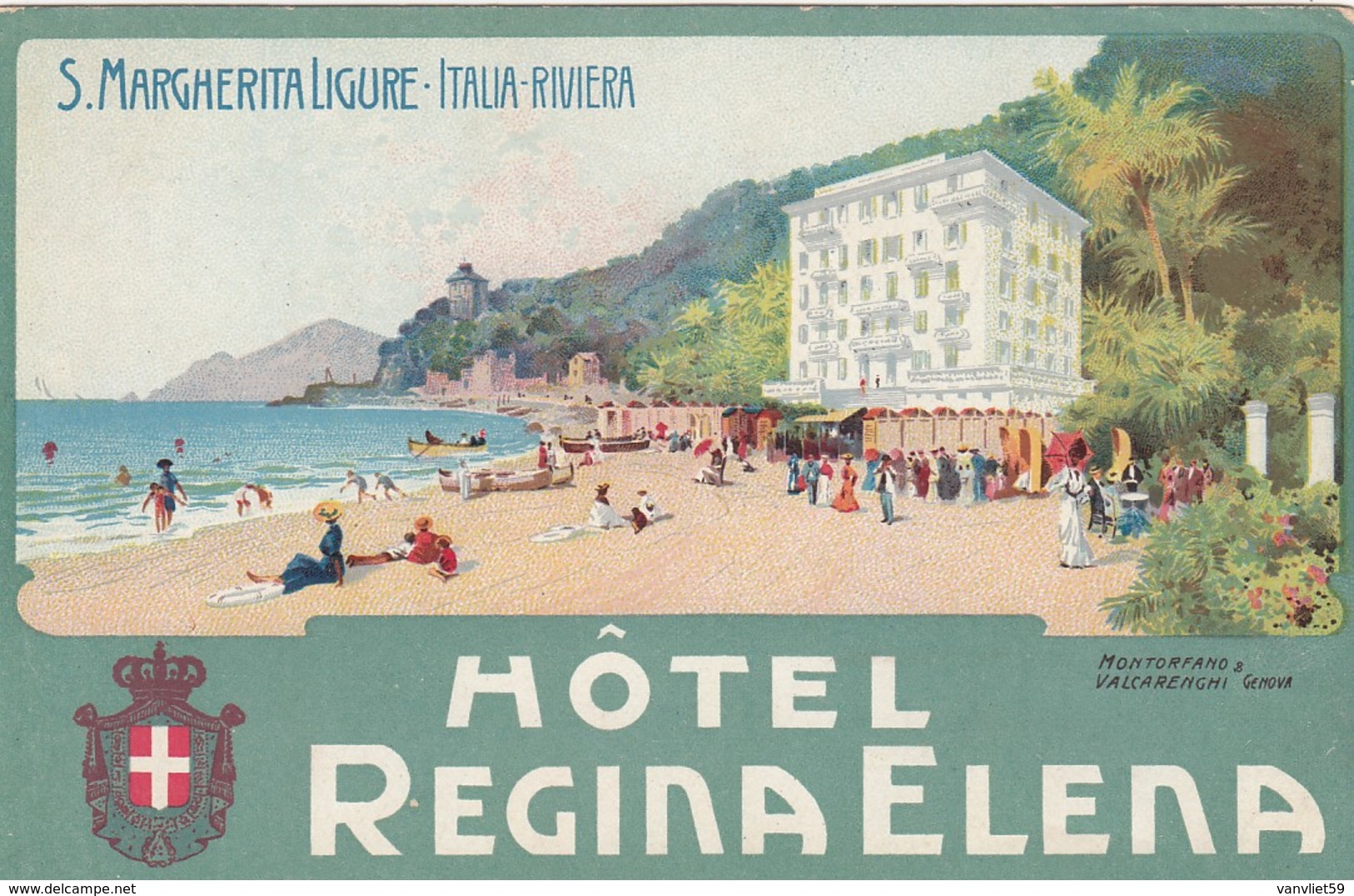 SANTA MARGHERITA LIGURE-HOTEL=REGINA ELENA=CARTOLINA NON VIAGGIATA ANNO 1925-1935 - Genova