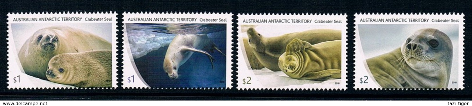 AUSTRALIAN ANTARCTIC TERRITORY (AAT) • 2018 • Crabeater Seals • MNH (4) - Unused Stamps