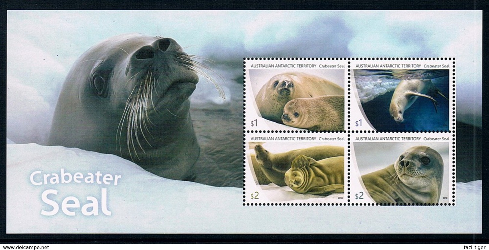 AUSTRALIAN ANTARCTIC TERRITORY (AAT) • 2018 • Crabeater Seals - Miniature Sheet • MNH (1) - Unused Stamps