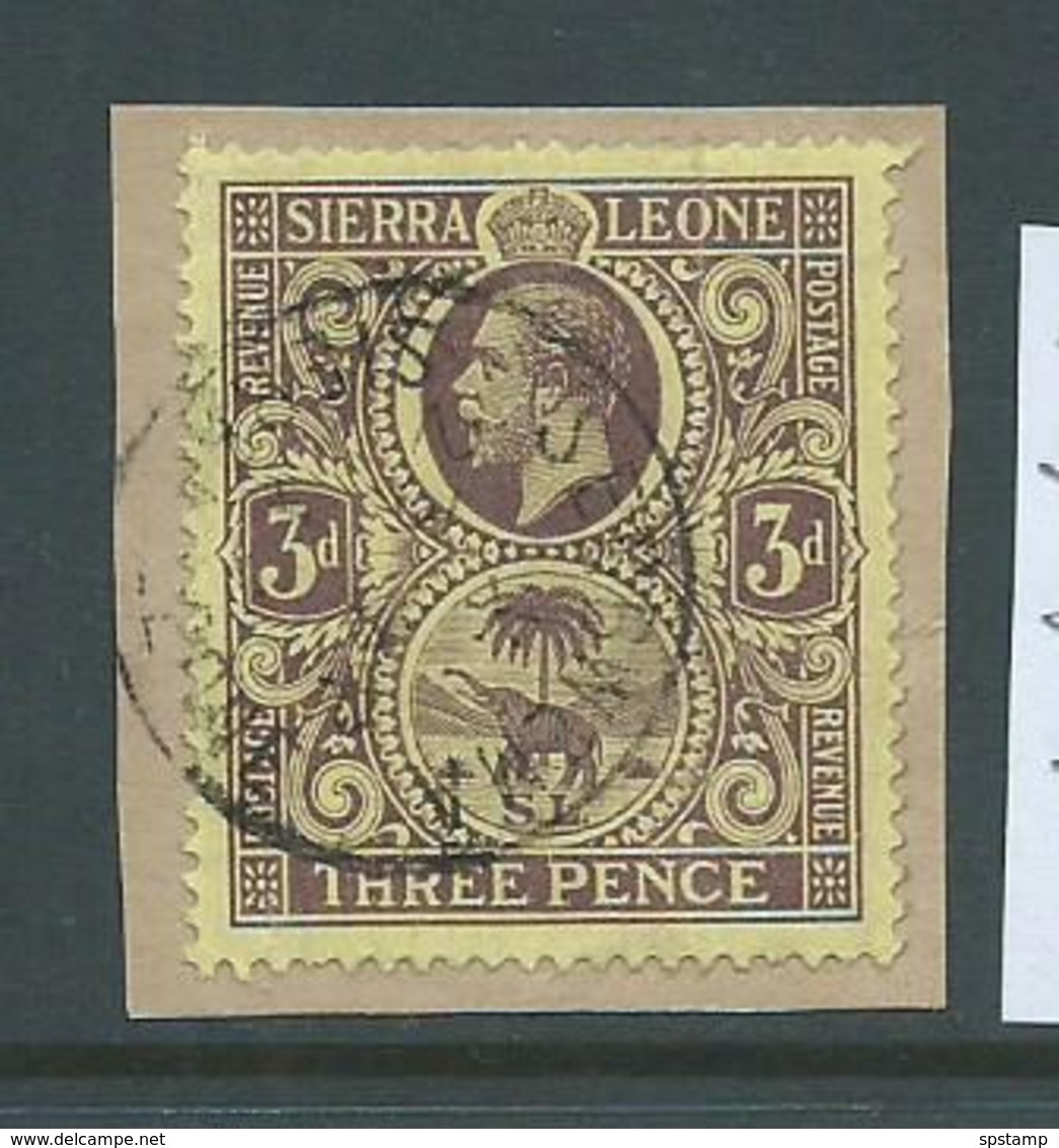 Sierra Leone 1912 - 1916 KGV & Elephant 3d FU On Piece , Segbwema Cds - Sierra Leone (...-1960)