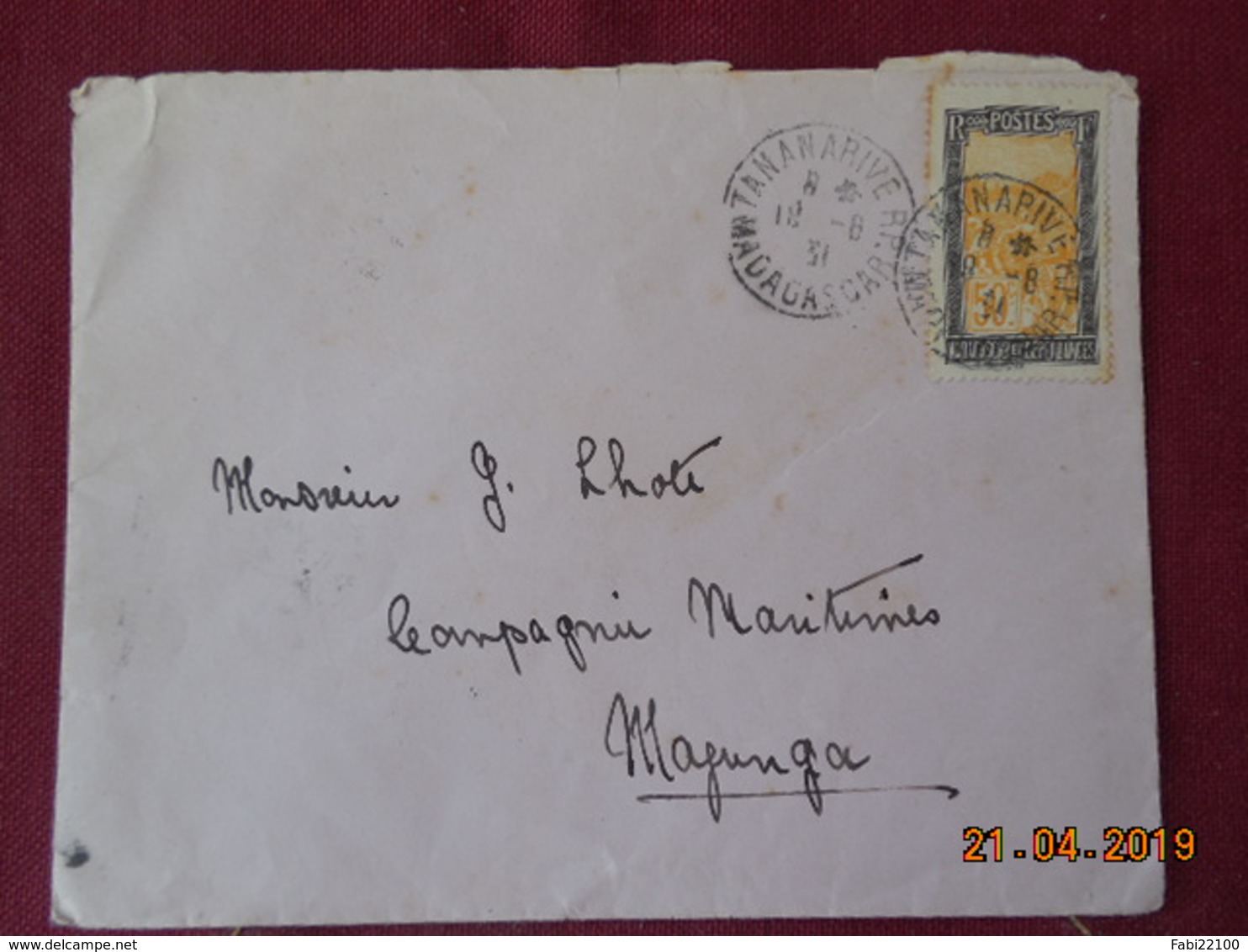 Lettre De 1931 à Destination De La Compagnie Maritime à Majunga - Covers & Documents