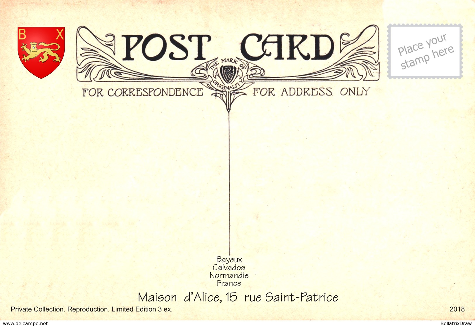 Postcards, REPRODUCTION, Communes of France, Bayeux, duplex VIII, 54 pcs. (338-391)