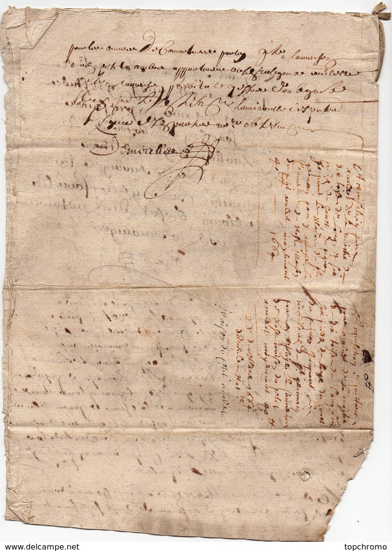 Manuscrit Acte Notarié Notaire Royal Orléans 1664 Paroisse St Germain Guyot 8 Pages - Manuskripte