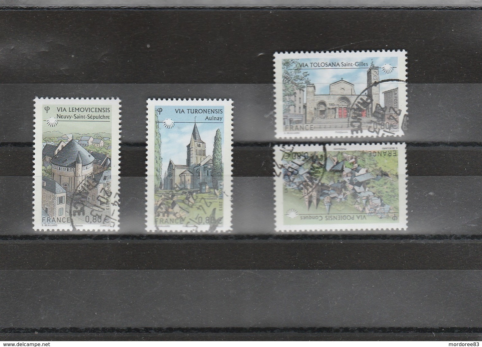 FRANCE 2013 ISSU DU BLOC LES CHEMINS DE ST JACQUES YT 4725 A 4728 OBLITERE - Used Stamps