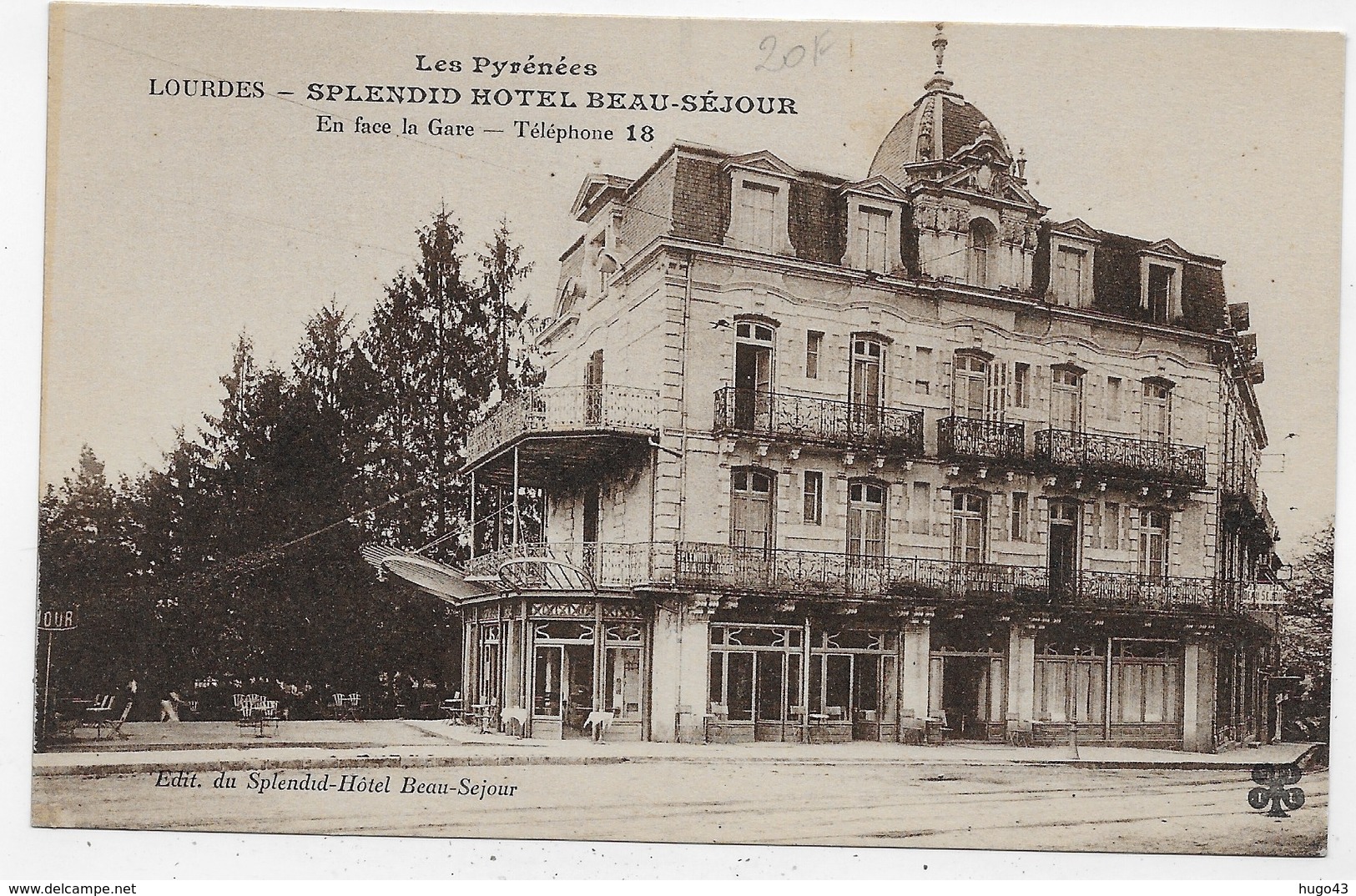 LOURDES - SPLENDID HOTEL BEAU SEJOUR - CPA NON VOYAGEE - Lourdes