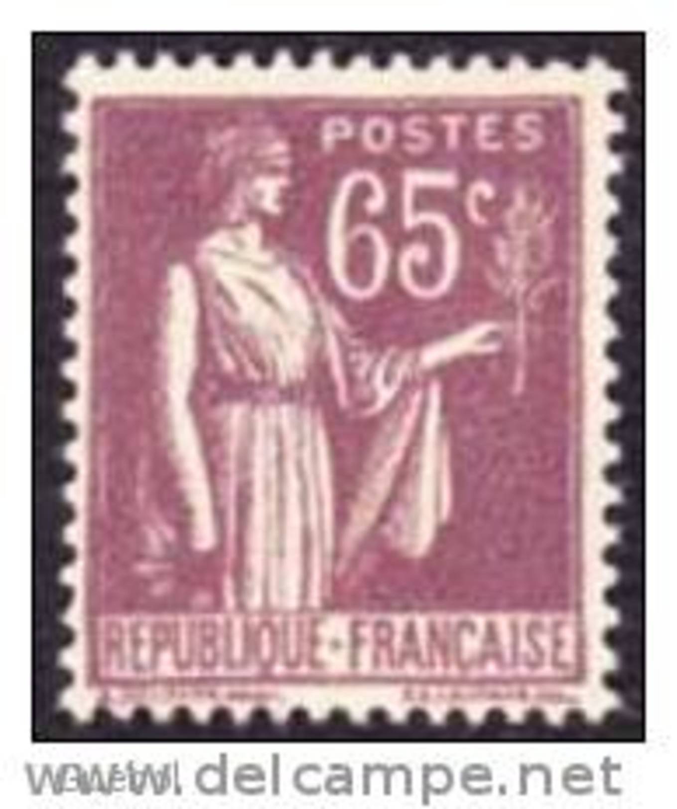 France Type Paix N°  284 ** De La 2ème Série, Le 65c Violet-brun - 1932-39 Paz