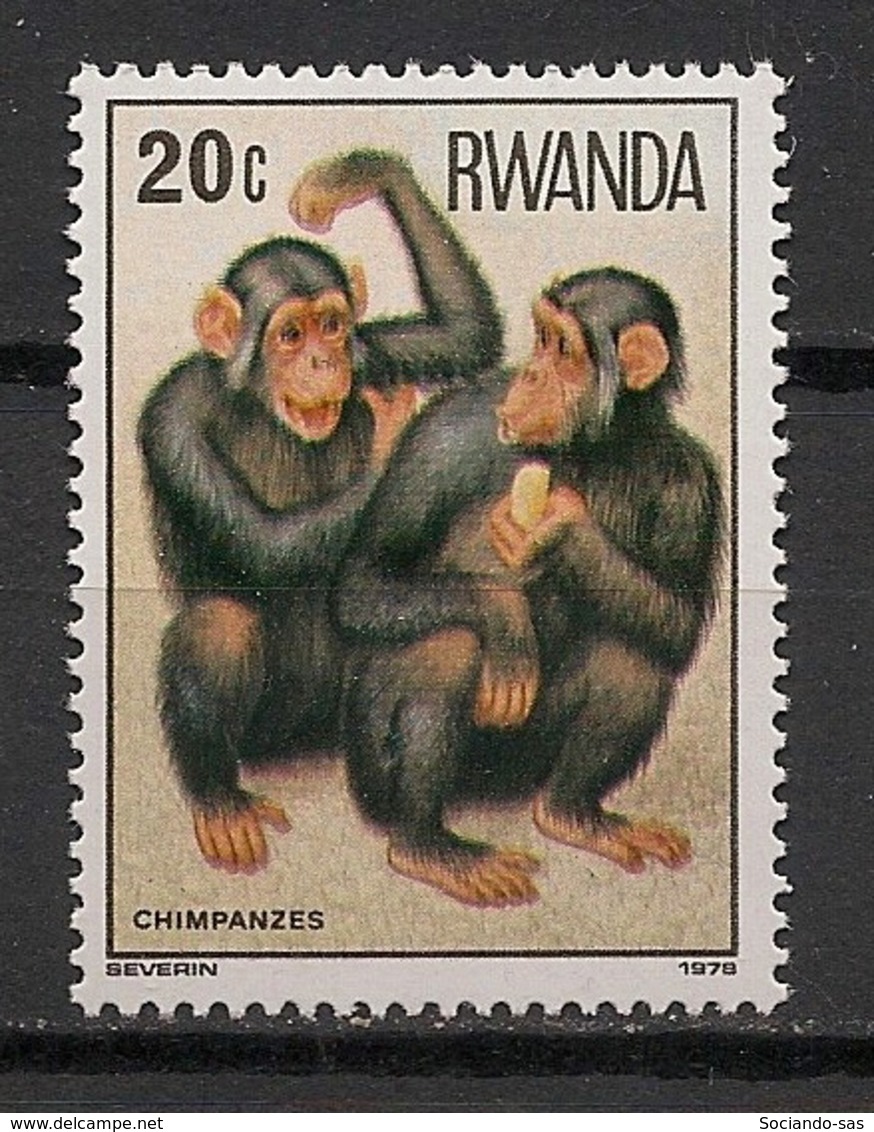 Rwanda - 1978 - N°Yv. 820 - Singe / Monkey / Chimpanze - Neuf Luxe ** / MNH / Postfrisch - Chimpanzees