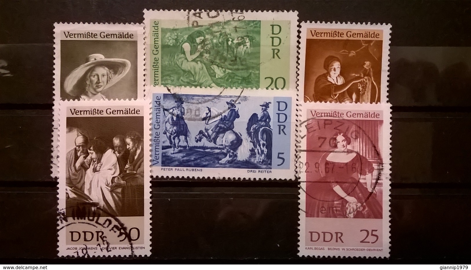 FRANCOBOLLI STAMPS GERMANIA DEUTSCHE DDR 1967 USED SERIE  COMPLETA MISSING PAINTINGS GERMANY - Used Stamps