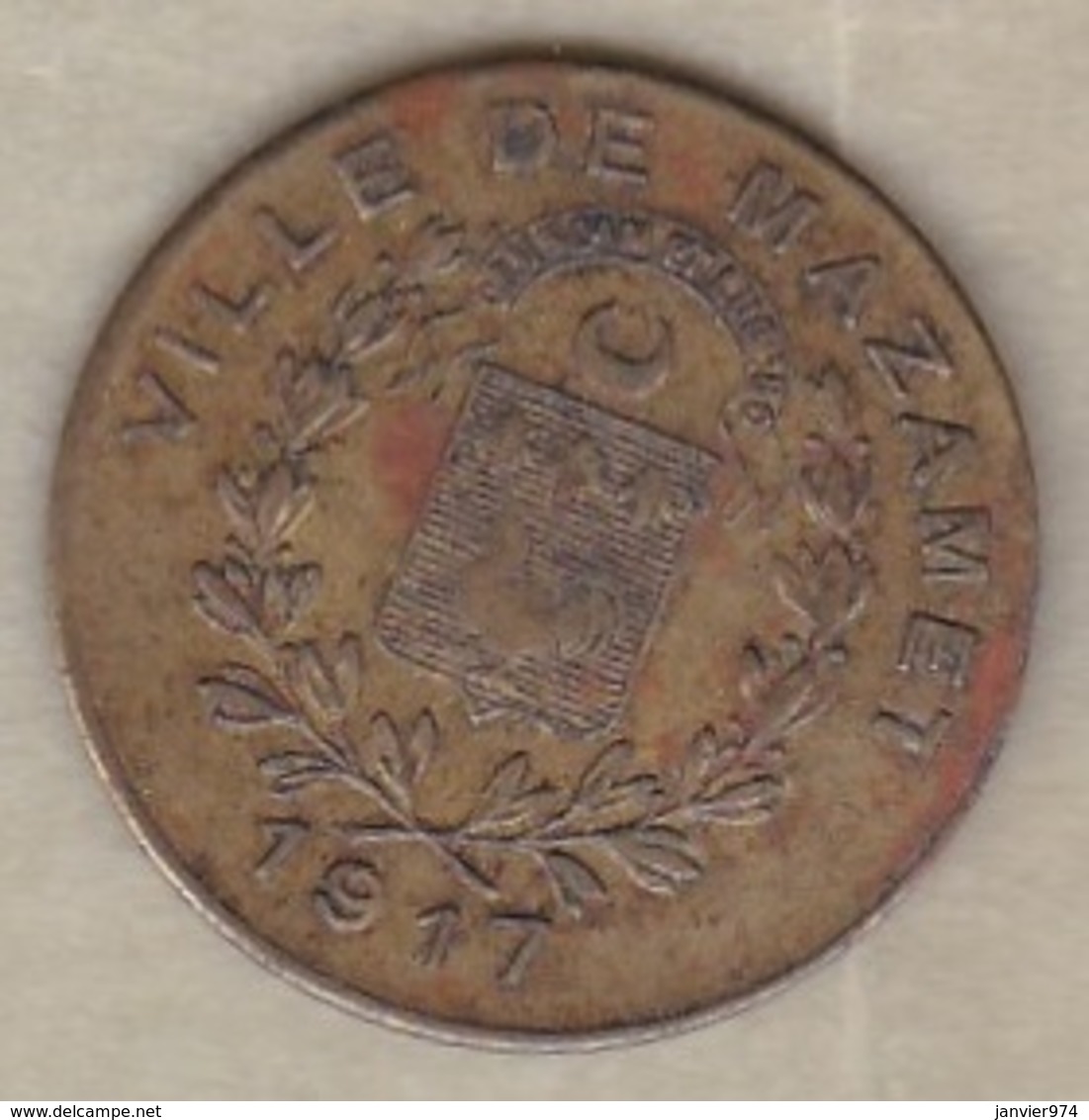 81. Tarn. Ville De Mazamet Alquier Frères. 10 Centimes 1917, En Laiton Rond - Monedas / De Necesidad