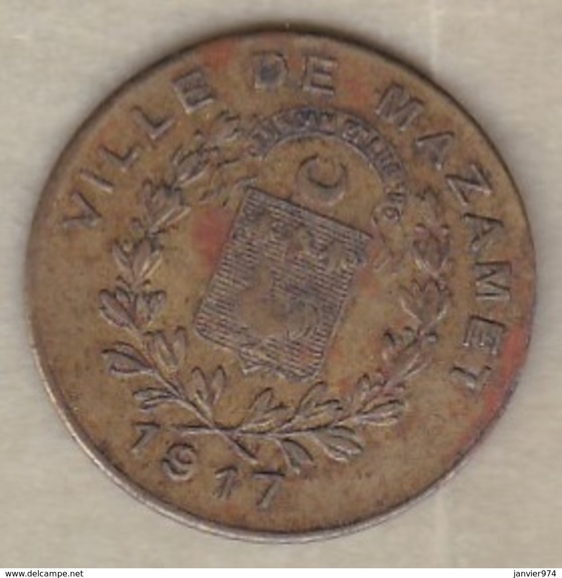 81. Tarn. Ville De Mazamet Alquier Frères. 10 Centimes 1917, En Laiton Rond - Monétaires / De Nécessité