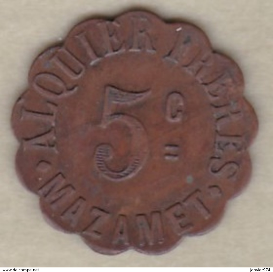 81. Tarn. Ville De Mazamet Alquier Frères. 5 Centimes 1917, En Cuivre Rond Lobé - Noodgeld