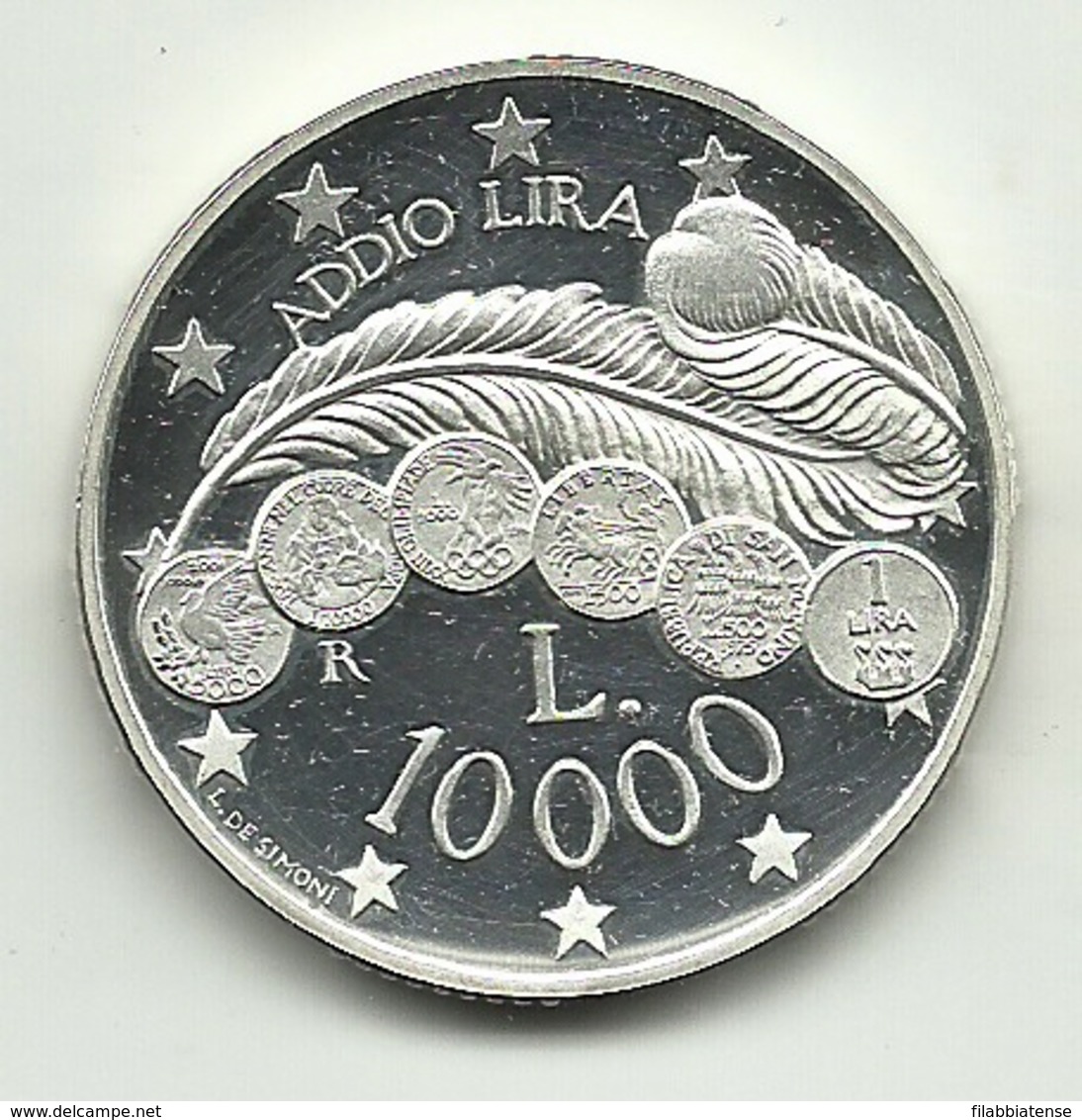 2001 - San  Marino 10.000 Lire Argento - Addio Alla Lira - San Marino