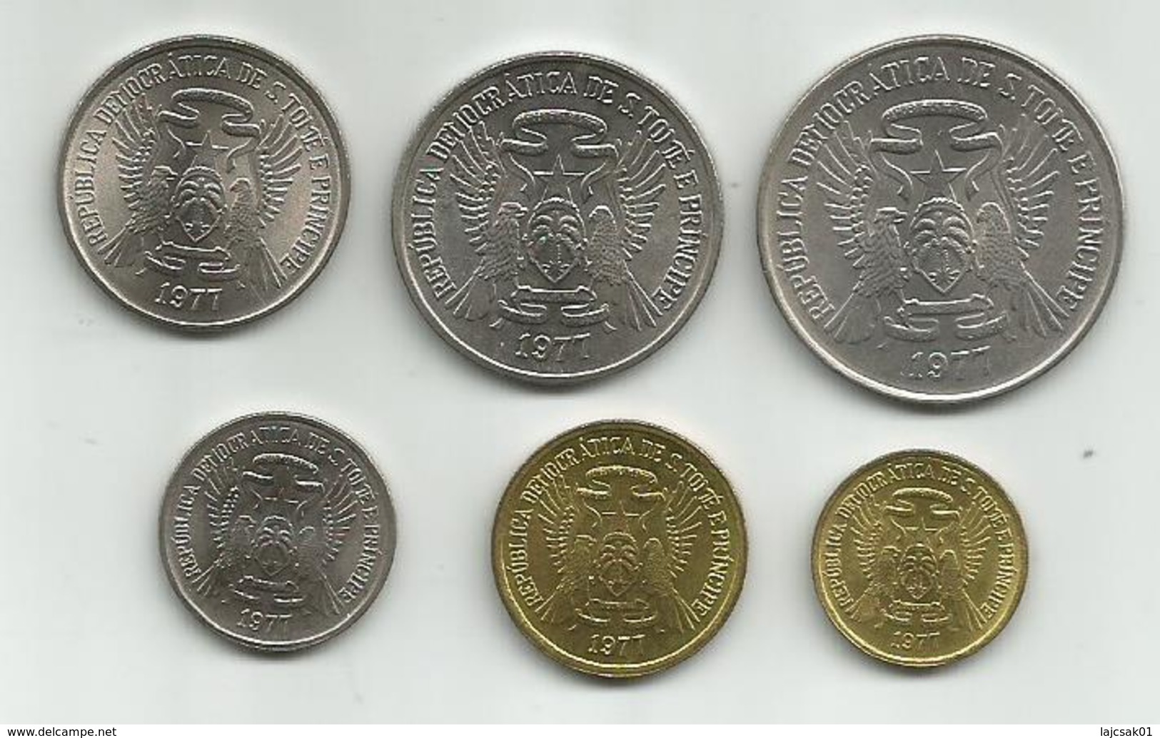 Sao Tome And Principe 1977. 50 Centimos,1 - 2 - 5 - 10 And 20 Dobras,high Grade - Sao Tome And Principe