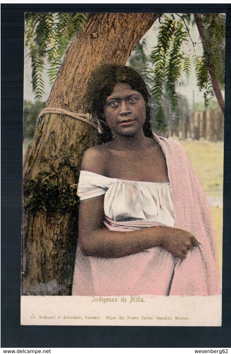 MEXICO Indigenas De Mitla Ca 1905 OLD POSTCARD - Mexique