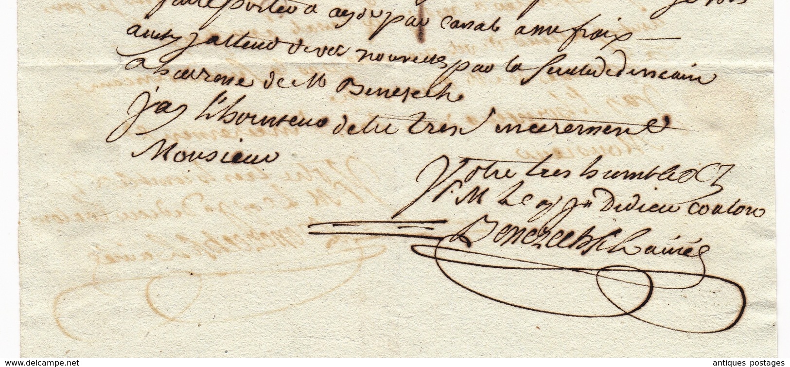 Lettre 1786 Sète Hérault Cette pour Agde Canal du Midi Benezech