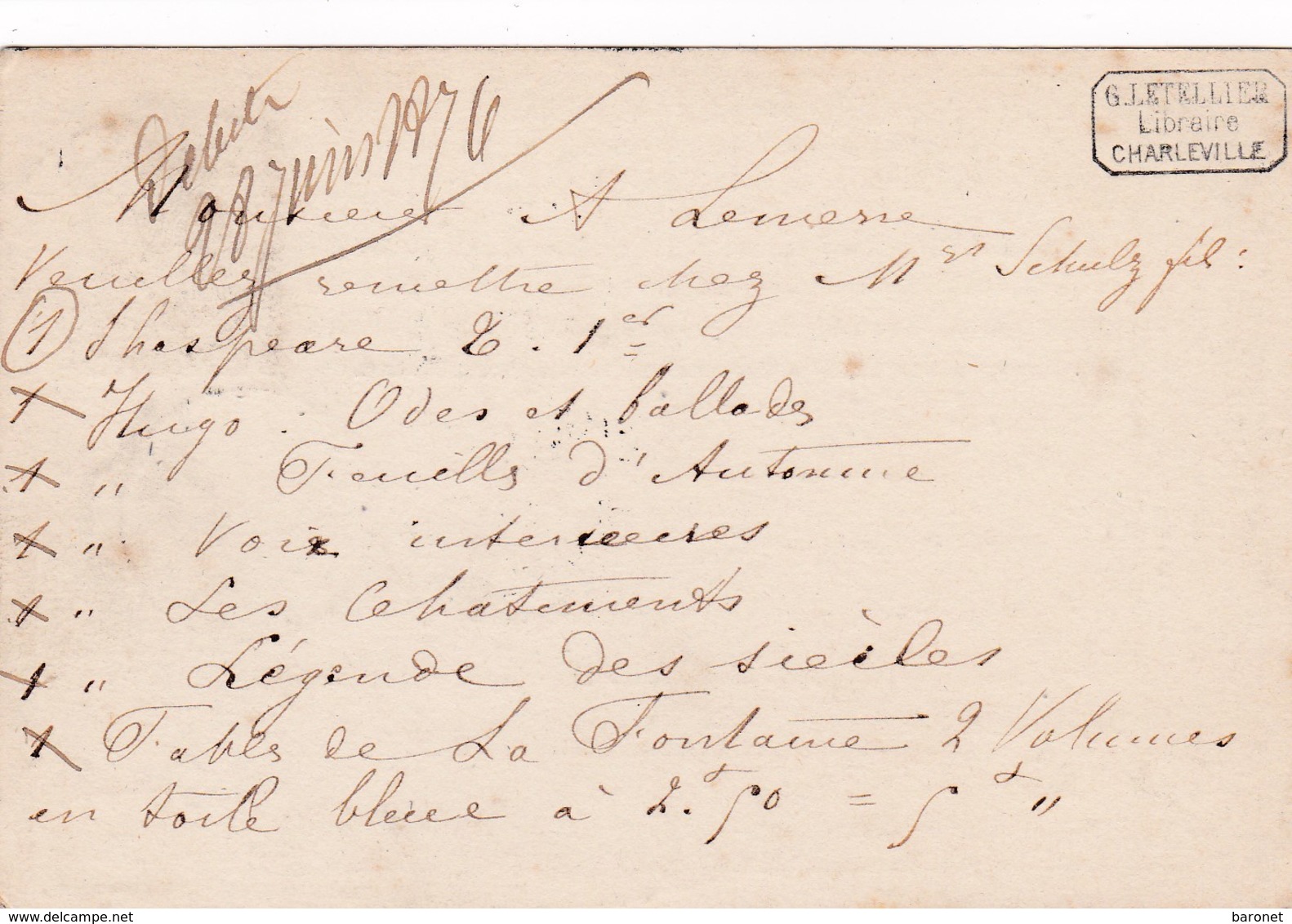 N° 55 S / CP T.P. Ob T 18 Charleville 27 Juin 76 Pour Paris - 1849-1876: Période Classique