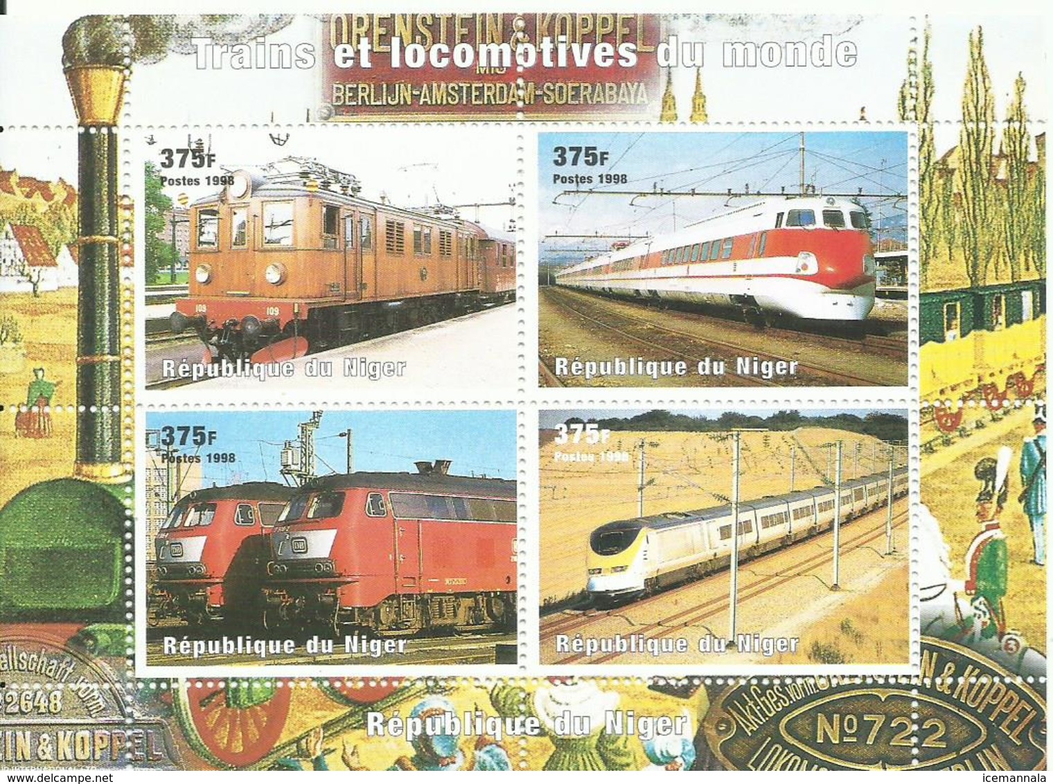 NIGER  H/B   TRENES    MNH  ** - Níger (1960-...)