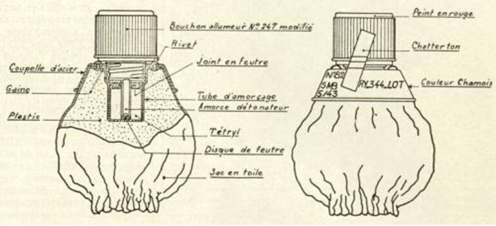 Bouchon Bakélite Pour Grenade GAMMON 82 - Armes Neutralisées
