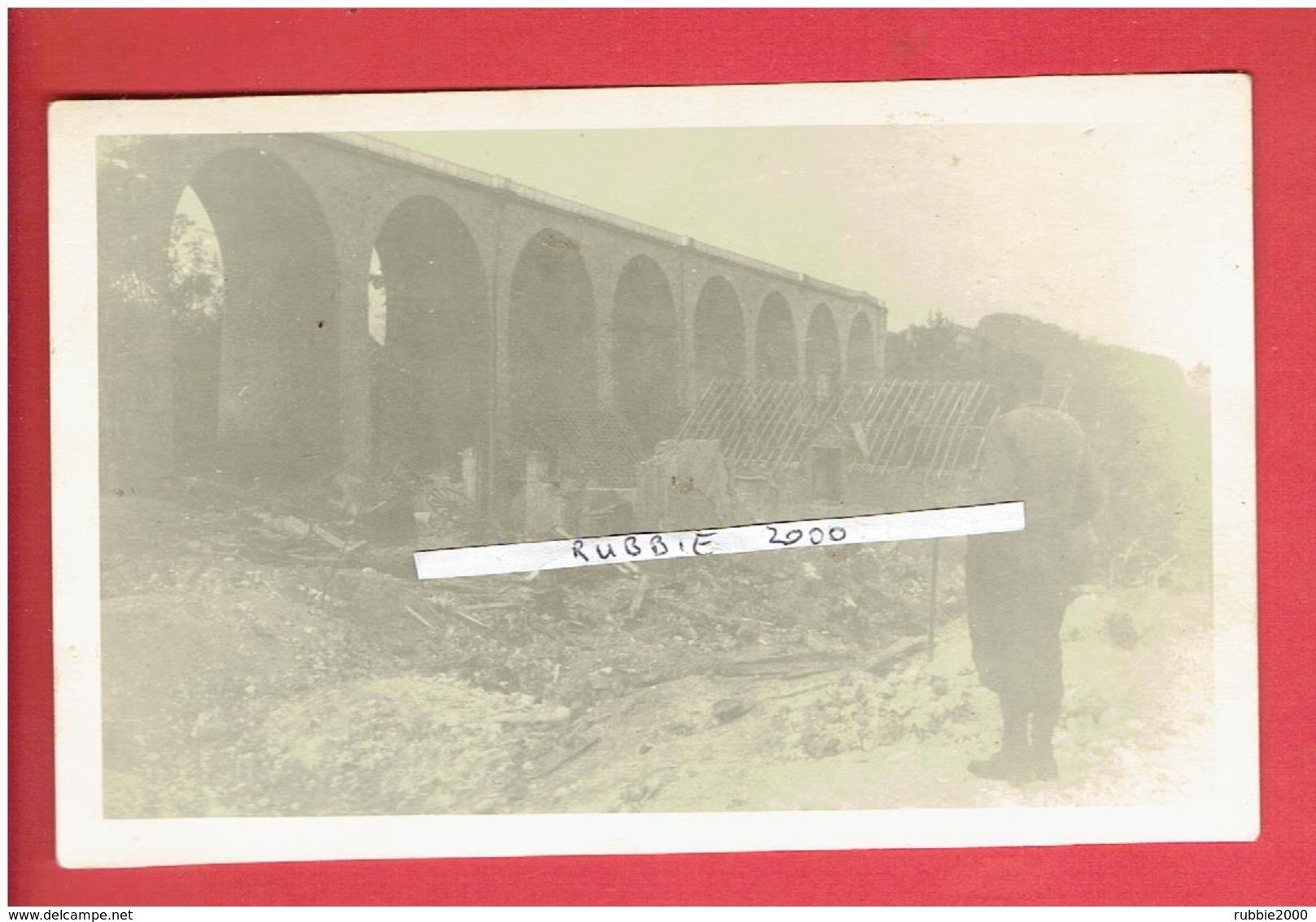 CHARTRES 1944 BOMBARDEMENT DU VIADUC DE OISEME CARTE PHOTO EN BON ETAT GASVILLE - Chartres