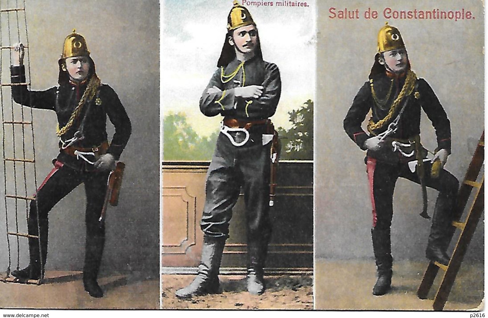 TURQUIE -  SALUT DE CONSTANTINOPLE -  POMPIERS MILITAIRES - Turquie