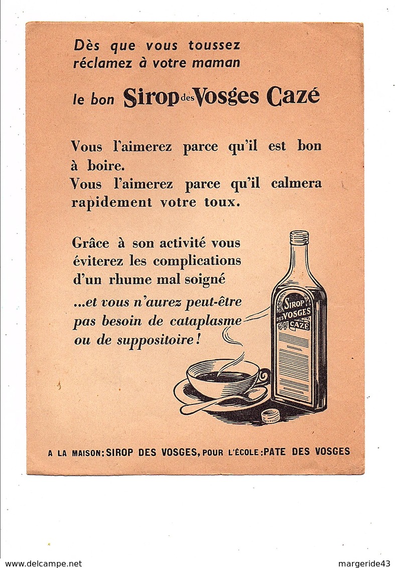 PROTEGE-CAHIER SIROP ET PATE DES VOSGES CAZé - Copertine Di Libri