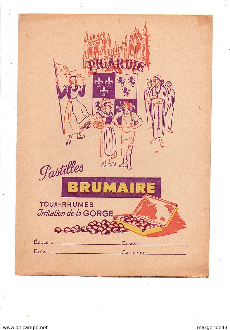 PROTEGE-CAHIER PASTILLES BRUMAIRE - PICARDIE - DESSIN DE YAM - Protège-cahiers